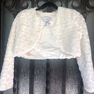 Bonnie Jean cream girls shrug, size L